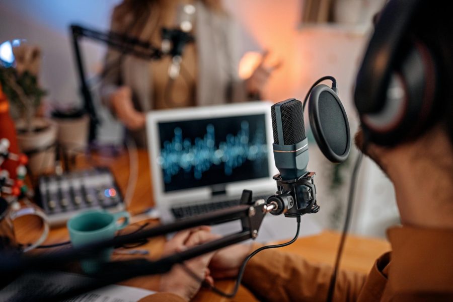 Podcast recording microphone studio